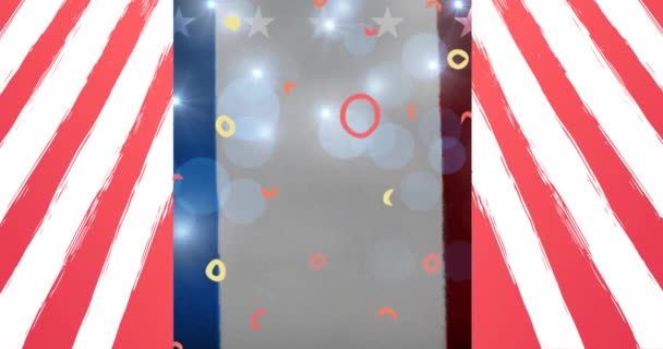 Анимация Дня Труда Празднует Текст Над Звездами Полосами Американского Флага — стоковое видео