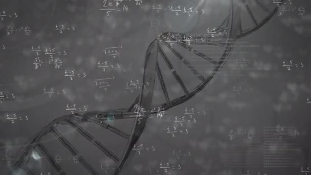 Animazione Del Filamento Del Dna Sull Elaborazione Dei Dati Concetto — Video Stock