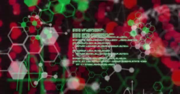 Animazione Del Filamento Del Dna Sull Elaborazione Dei Dati Concetto — Video Stock