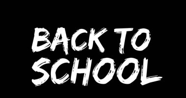 Siyah arkaplan üzerine okula dönüş metni. okul, eğitim ve öğrenim konsepti dijital olarak oluşturulmuş imaj.