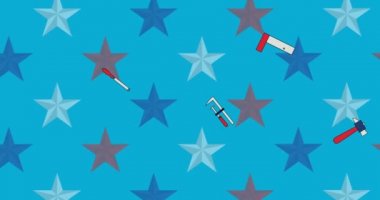 İşçi bayramının animasyonu metni aletler ve Amerikan bayrak yıldızları yerine kutluyor. Vatanseverlik ve kutlama konsepti dijital olarak oluşturulmuş video.