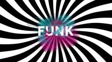 Siyah ve beyaz arkaplanda pembe ve mavi bulutlar üzerinde funk metin animasyonu. Sosyal medya ve iletişim konsepti dijital olarak oluşturulmuş video.