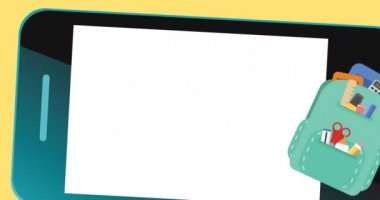 Siyah arkaplan üzerine okula dönüş metninin animasyonu. okul, eğitim ve öğrenim konsepti dijital olarak oluşturulmuş video.