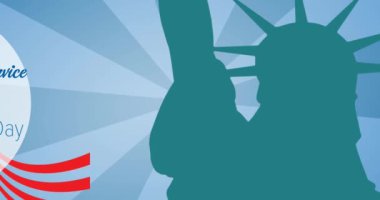 Mutlu Gaziler Günü 'nün animasyonu Özgürlük Heykeli ve Amerikan bayrak unsurları üzerinden yazıldı. Vatanseverlik, bağımsızlık, ordu ve kutlama konsepti dijital olarak oluşturulmuş video.