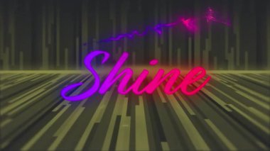 Hareket eden çizgilerin üzerindeki parlak metnin animasyonu. Sosyal medya ve iletişim konsepti dijital olarak oluşturulmuş video.