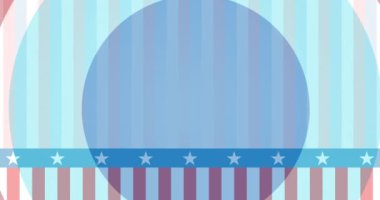 Yıldız ve çizgili arka planda Amerikan bayrağı animasyonu. Vatanseverlik ve kutlama konsepti dijital olarak oluşturulmuş video.