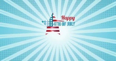 Mavi arka planda Bağımsızlık Günü metninin animasyonu. Vatanseverlik ve kutlama konsepti dijital olarak oluşturulmuş video.