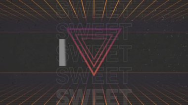 Siyah arkaplanda tatlı metnin animasyonu. Sosyal medya ve iletişim konsepti dijital olarak oluşturulmuş video.