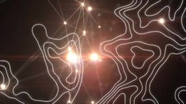 Siyah arkaplanda parlayan bağlantılar ağına karşı topoğrafyanın dijital animasyonu. küresel ağ ve teknoloji kavramı