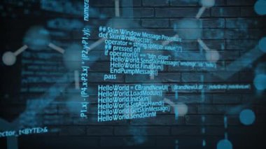 Veri işleme üzerinde DNA ipliği logosu animasyonu. Bilim ve araştırma konsepti dijital olarak oluşturulmuş video.