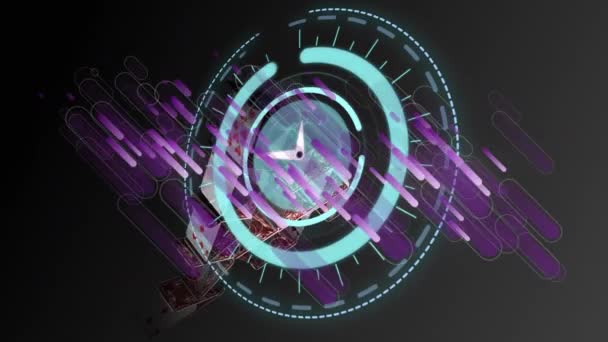 Animatie Van Scope Scanning Met Speelkaarten Gokken Winnen Casino Concept — Stockvideo