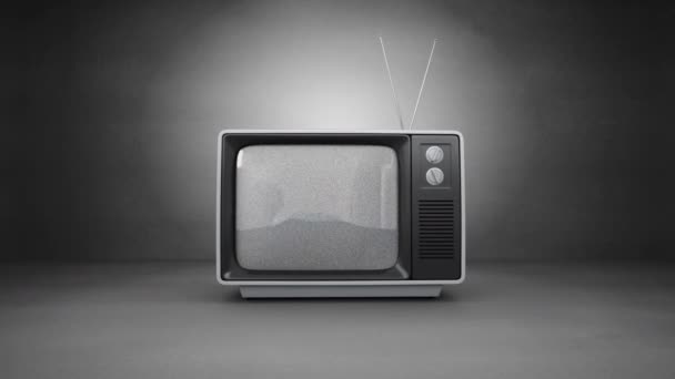 Digital Animation Angry Face Emoji Television Screen Grey Background Expression — Stock Video