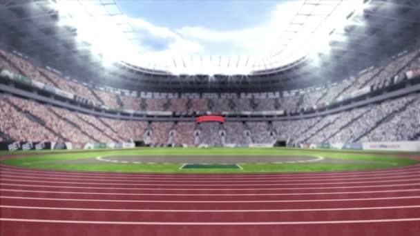 スポーツ競技場の独立記念日のテキストのアニメーション 愛国心とお祝いのコンセプトをデジタルで — ストック動画