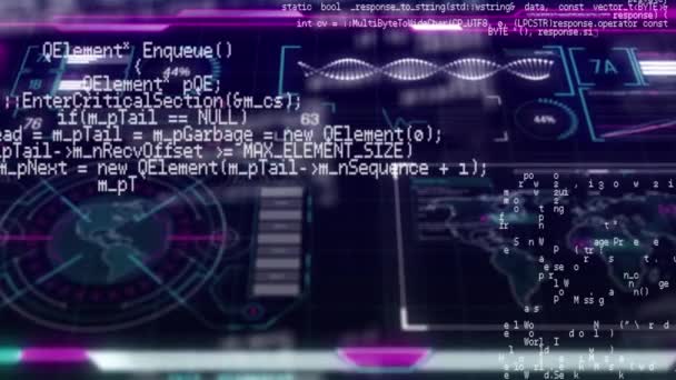 Animación Del Procesamiento Datos Interfaz Interfaz Digital Comunicación Tecnología Concepto — Vídeos de Stock