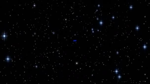 Siyah Arkaplanda Parlayan Yıldızlara Karşı Başlatılan Metin Dijital Animasyonu Video — Stok video