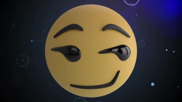 Animazione Digitale Emoji Faccia Cambianti Multipli Contro Rete Connessioni Social — Video Stock