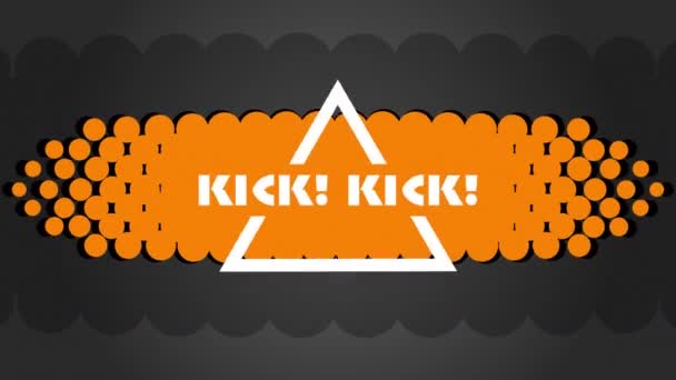 Animace Kopového Textu Nad Oranžovými Geometrickými Tvary Sociální Média Koncepce — Stock video