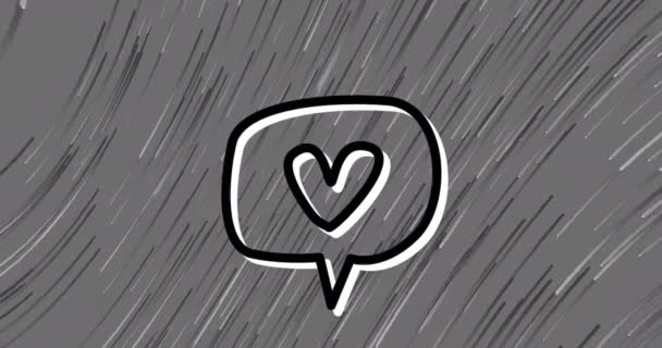 Animación Del Icono Del Mensaje Del Corazón Las Redes Sociales — Vídeo de stock