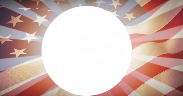 Animación Del Día Del Trabajo Celebrar Texto Sobre Bandera Americana — Vídeos de Stock