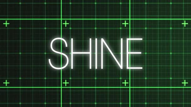 Animation Shine Text Green Digital Grid Έννοια Των Μέσων Κοινωνικής — Αρχείο Βίντεο