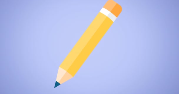Animação Ícone Lápis Movendo Sobre Fundo Azul Escola Educação Estudo — Vídeo de Stock