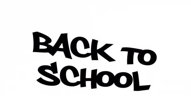 Animazione Del Testo Ritorno Scuola Sfondo Bianco Scuola Istruzione Concetto — Video Stock
