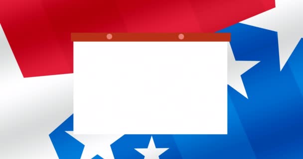 Animation Der Symbolkarte Über Der Amerikanischen Flagge Amerikanische Politik Und — Stockvideo