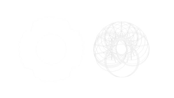 Animation Pale Grey Rotating Geometric Shape White Background Global Communication — Stock Video