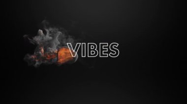 Siyah arkaplanda duman üzerine kahverengi harflerle titreşimlerin animasyonu. Sosyal medya, bağlantı ve iletişim konsepti dijital olarak oluşturulmuş video.