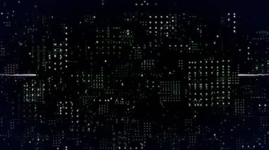 Siyah noktaların üzerinde patlayan mor havai fişeklerin animasyonu. parti ve kutlama konsepti dijital olarak oluşturulmuş video.