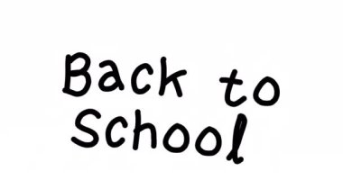 Beyaz arka planda okula dönüş metninin animasyonu. okul, eğitim ve öğrenim konsepti dijital olarak oluşturulmuş video.