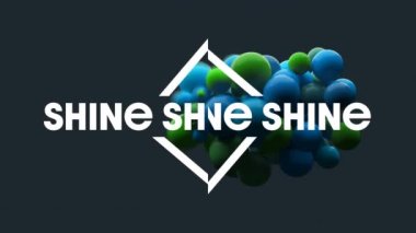 Siyah arkaplanda renkli geometrik şekiller üzerine tatlı metin animasyonu. Sosyal medya ve iletişim konsepti dijital olarak oluşturulmuş video.