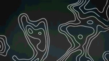 Koyu gri arkaplanda hareket eden beyaz çizgilerin animasyonu. Doğa, hava ve değişim konsepti dijital olarak oluşturulmuş video.