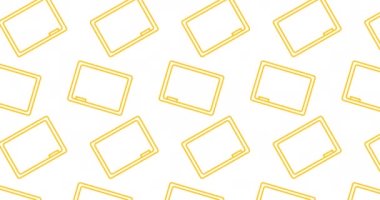 Beyaz arkaplanda hareket eden okul ögeleri simgelerinin canlandırılması. okul, eğitim ve öğrenim konsepti dijital olarak oluşturulmuş video.