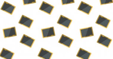 Beyaz arkaplanda hareket eden okul ögeleri simgelerinin canlandırılması. okul, eğitim ve öğrenim konsepti dijital olarak oluşturulmuş video.