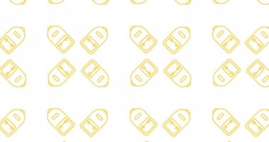 Beyaz arkaplanda hareket eden okul ögeleri simgelerinin canlandırılması. okul, eğitim ve öğrenim konsepti dijital olarak oluşturulmuş video.