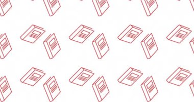 Beyaz arkaplanda hareket eden okul ögeleri simgelerinin canlandırılması. okul, eğitim ve öğrenim konsepti dijital olarak oluşturulmuş video.