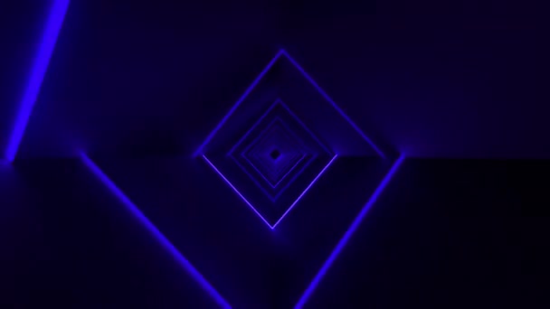 Digital Animation Glowing Neon Pink Code Glowing Neon Blue Tunnel — Stock Video