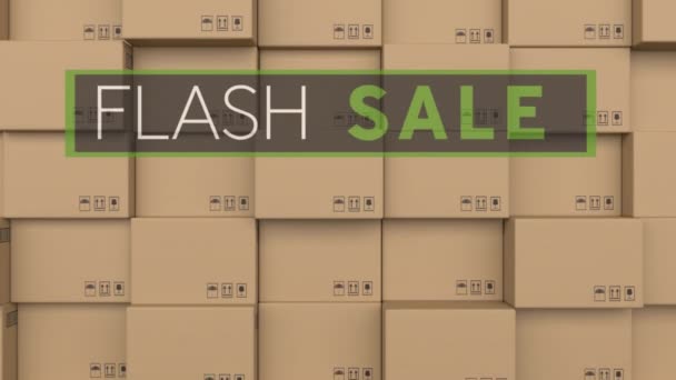Flash Prodej Textový Banner Proti Zásobníku Doručovacích Schránek Pozadí Prodej — Stock video