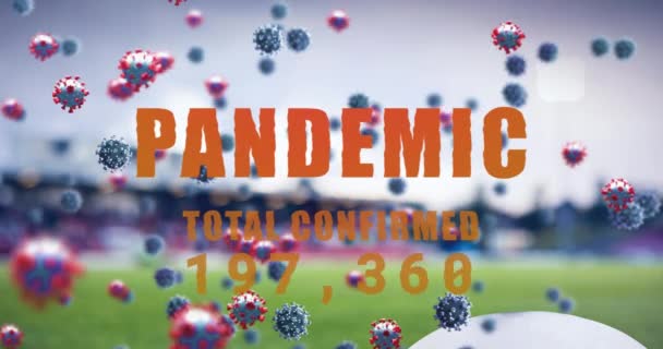 Textul Pandemic Cazuri Tot Mai Mari Mai Multe Celule Covid — Videoclip de stoc