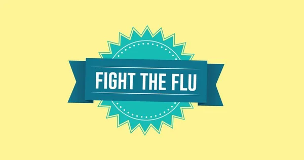 Composition Fight Flu Text Yellow Background Flu Sickness Virus Vaccination — Stock Photo, Image