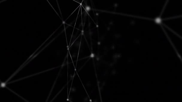 Цифровая Анимация Сети Соединений Черном Фоне Глобальная Концепция Сетевых Технологий — стоковое видео