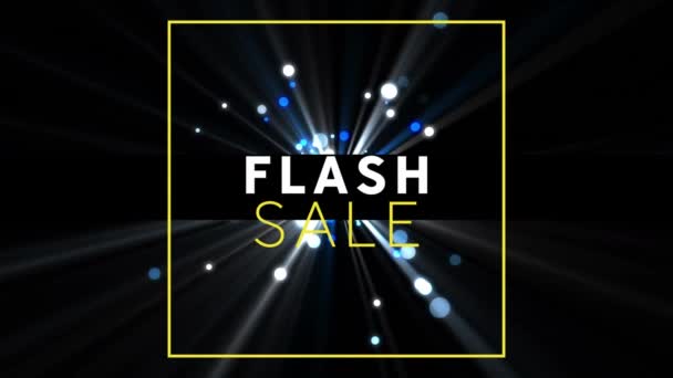Ψηφιακό Animation Του Banner Κείμενο Πώληση Flash Κατά Μπλε Κηλίδες — Αρχείο Βίντεο