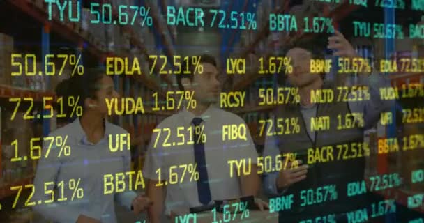 Elaborazione Dei Dati Dei Mercati Azionari Contro Diversi Supervisori Sesso — Video Stock