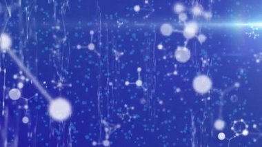DNA ipliği üzerindeki bağlantı ağının animasyonu. iletişim teknolojisi, veri paylaşımı ve dijital arayüz konsepti dijital olarak oluşturulmuş video.
