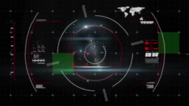 Veri işleme üzerinde taramaların animasyonu. iletişim teknolojisi, veri paylaşımı ve dijital arayüz konsepti dijital olarak oluşturulmuş video.