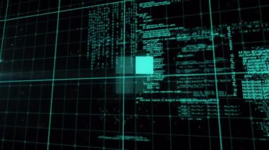 Veri işleme üzerinden veri yükleme halkasının animasyonu. iletişim teknolojisi, veri paylaşımı ve dijital arayüz konsepti dijital olarak oluşturulmuş video.