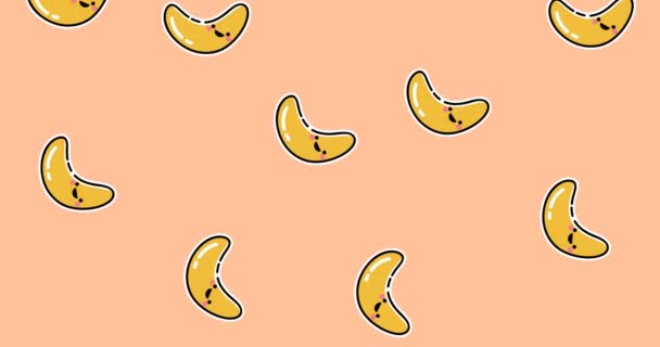 Animation Einzelner Bananen Auf Grünem Hintergrund Tropische Früchte Wohlbefinden Sommer — Stockvideo