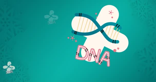 Animatie Van Dna Streng Kruisen Groene Achtergrond Digitaal Gegenereerde Video — Stockvideo