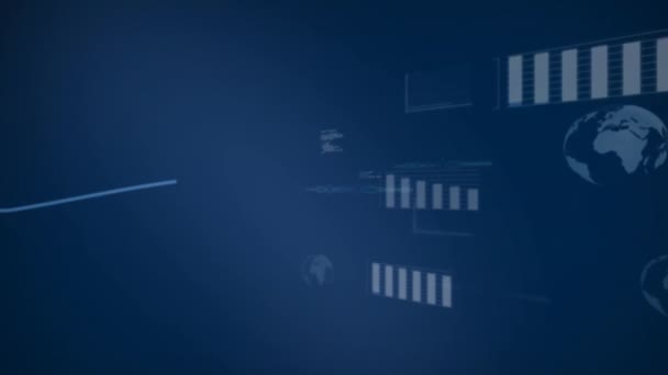 Анимация Обработки Данных Диаграммам Коммуникационные Технологии Обмен Данными Концепция Цифрового — стоковое видео